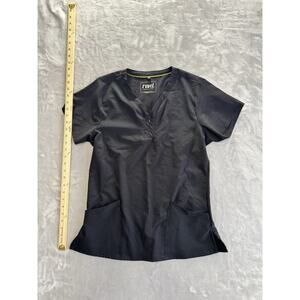 Revel Black Short Sleeve Scrub Top Size Medium